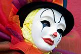 Clown in white mask - close up