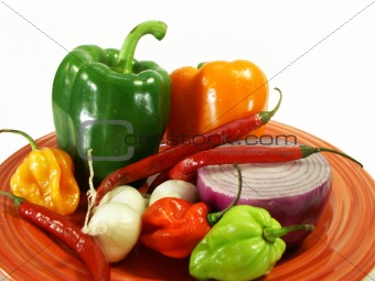 plate of peppers