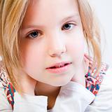 Close up portrait of a blond child