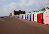 Colourful chalets in Brighton,UK