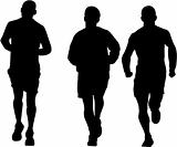 vector image of three man running