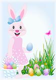 Pink female easter bunny