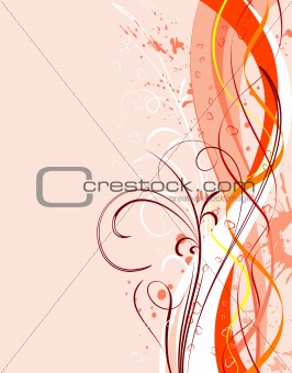 Valentines Day grunge background with hearts and flowers