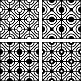 Lattice patterns set. Seamless geometric textures. 