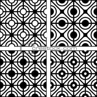 Lattice patterns set. Seamless geometric textures. 
