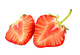 fresh, juicy and healthy strawberry, red on white