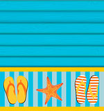 Sandals and Starfish Summer Background