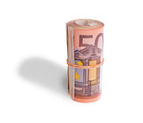Roll of 50 euro bills