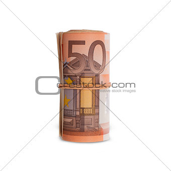 Roll of 50 euro bills