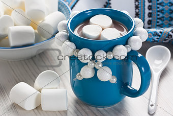 Hot chocolate with marshmallow 