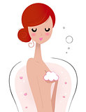 Beautiful young woman relaxing in bath tub