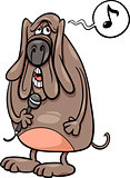 singing dog cartoon illustration