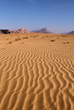 Sand pattern and beautiful landscape of the wadi rum desert