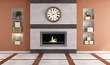 Gas fireplace in a living room