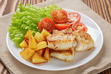 roasted codfish fillet with vegetables