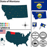 Map of state Montana, USA