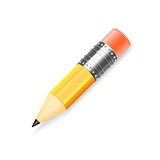 Yellow pencil, isolated on white background