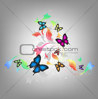Background With Butterflies