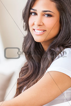 Beautiful Hispanic Woman Smiling 