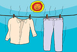 Clothes Drying in Sun