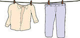 Isolated Clothes Hanging