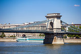 Cruise ships on Danube river in Budapest