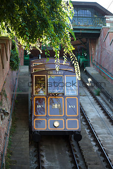 Funicular tram train going to Buda Castle