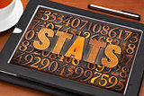 stats (statistics) word  and numbers