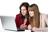 Two women laptop