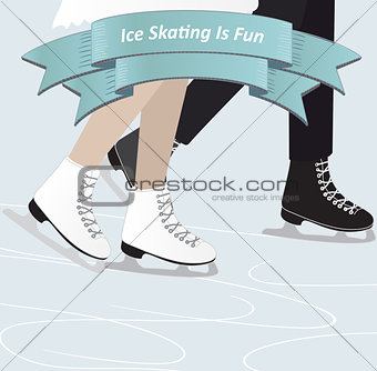 Two people ice skating