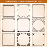 Decorative frames and borders set vector