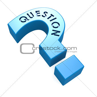 Blue isolated question mark