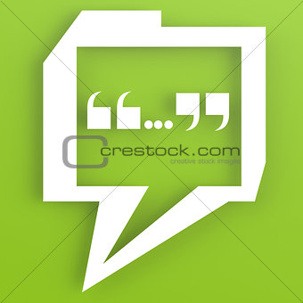 Speech bubble with green color background