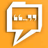 Speech bubble with orange color background