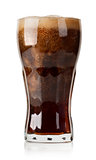 Cola with ice cubes isolated