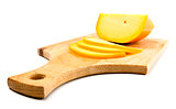 cheese slices on cutting board