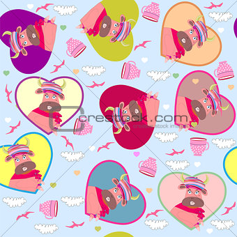Seamless Cow Background art  illustration vector cute