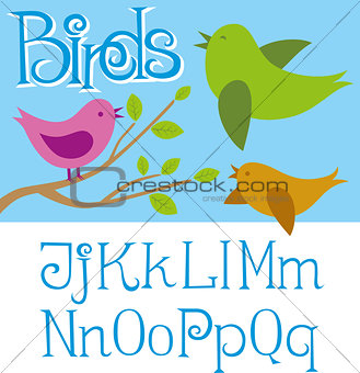 Vector Card With Birds