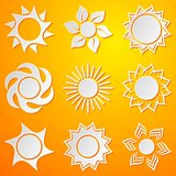 Abstract icons of sun