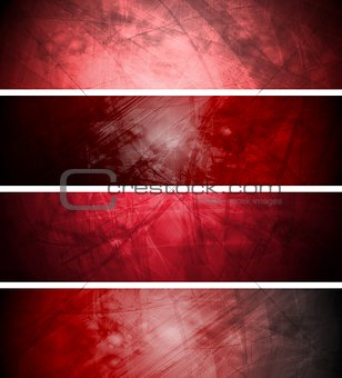 Red textural backgrounds set