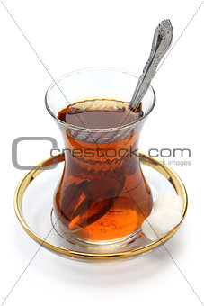 Turkish tea isolated on white background