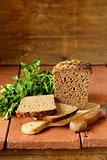 traditional Russian rye bread on a wooden board