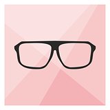 Glasses on pink background vector illustration.