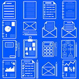 Statistics and analytics file icons. Vector illustration.