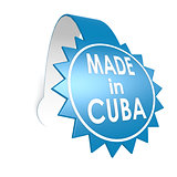Blue label made in Cuba