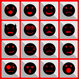 Feeling face icons on the button