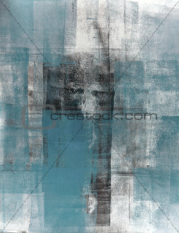 Teal and Black Abstract Art Painting
