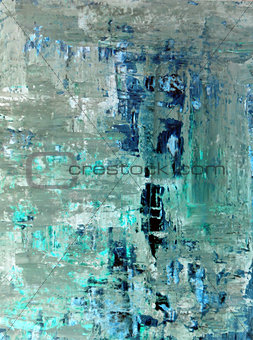 Turquoise and Beige Abstract Art Painting