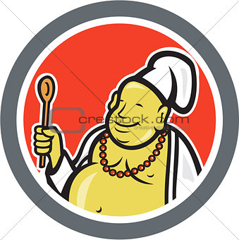 Fat Buddha Chef Cook Cartoon