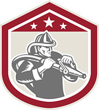 Fireman Firefighter Fire Hose Shield Retro